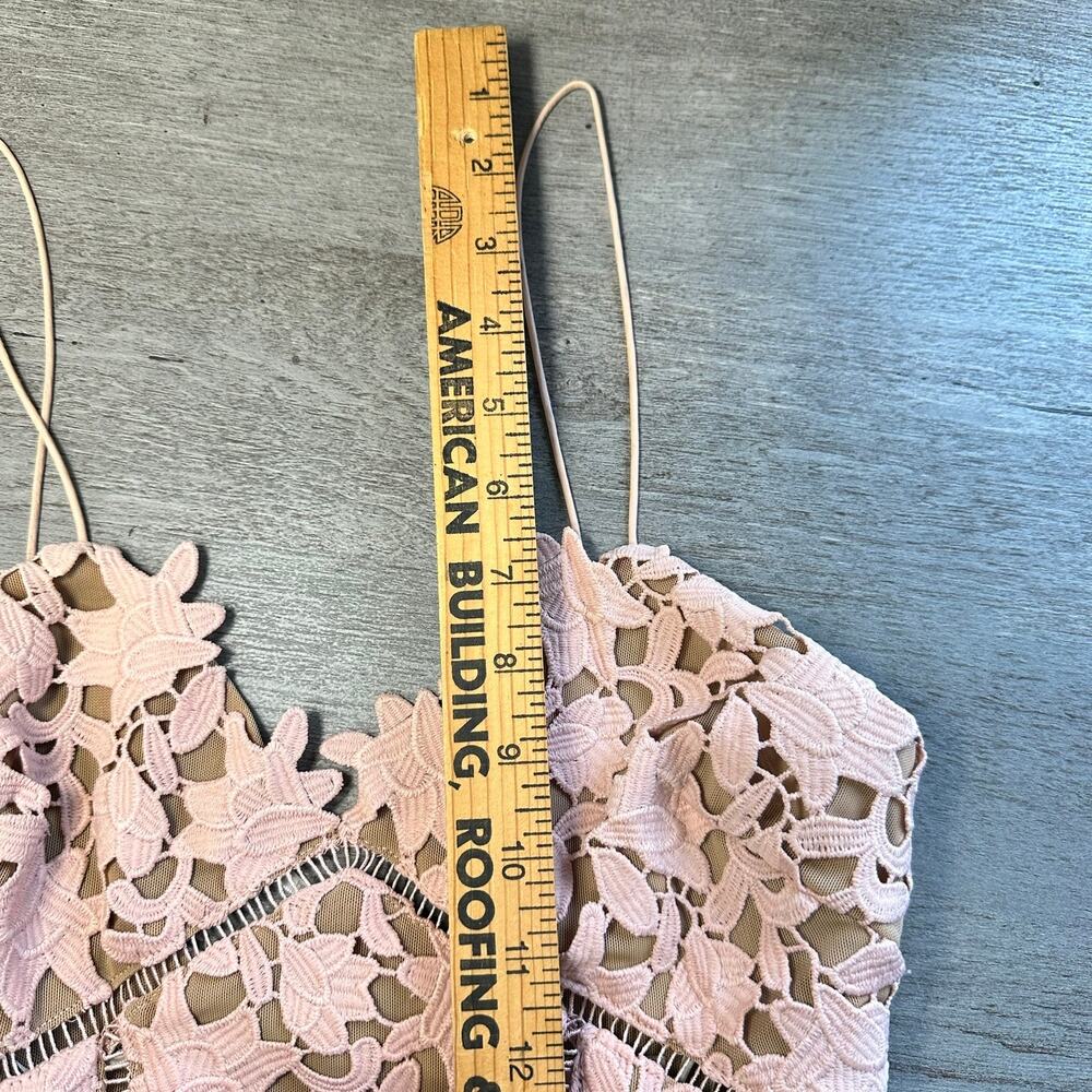 NWT Self Portrait Azaelea Dress Blush Pink Lace Spaghetti Strap Size 4 - Picture 12 of 13